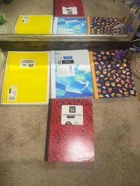 Assorted Notebooks - Yellow, Blue, Navy, Red